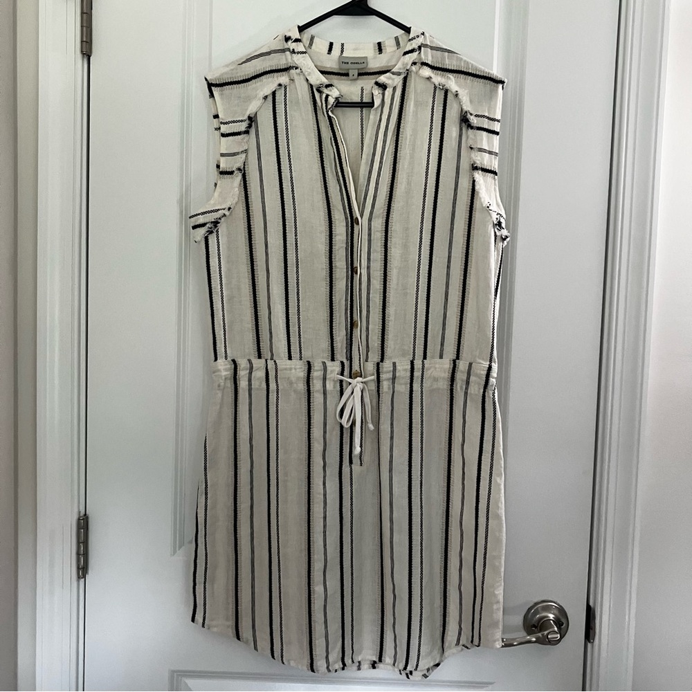 ANTHROPOLOGIE THE ODELLS | Black & White Sleeveless 100% Cotton Straight…